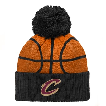 Preschool Black Cleveland Cavaliers Basketball Head Cuffed Knit Hat with Pom