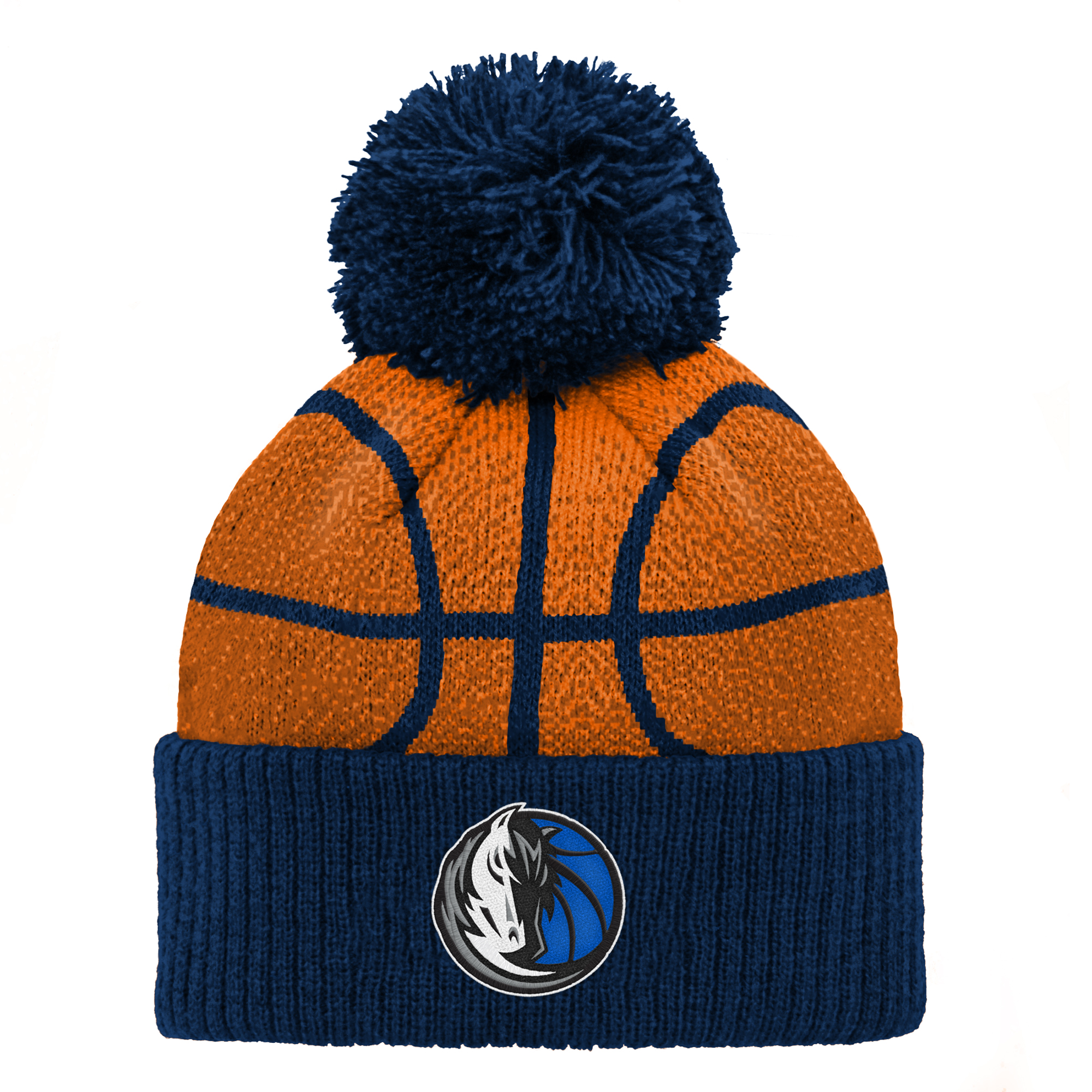 Preschool Navy Dallas Mavericks Basketball Head Cuffed Knit Hat with Pom