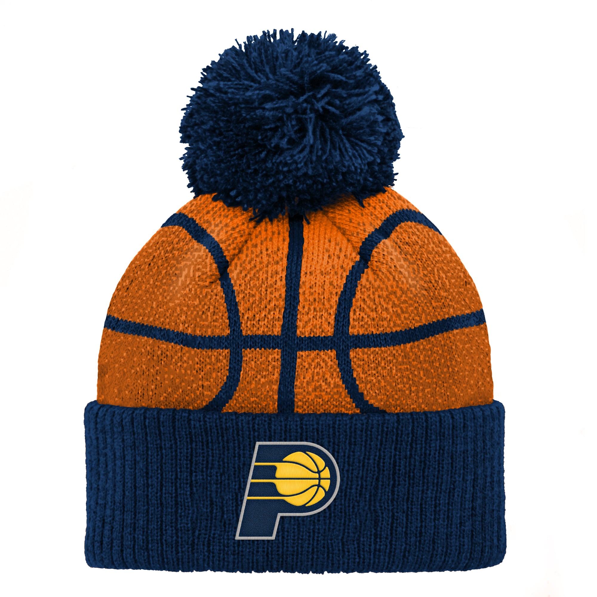Preschool Navy Indiana Pacers Basketball Head Cuffed Knit Hat with Pom