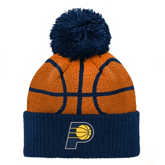 Preschool Navy Indiana Pacers Basketball Head Cuffed Knit Hat with Pom