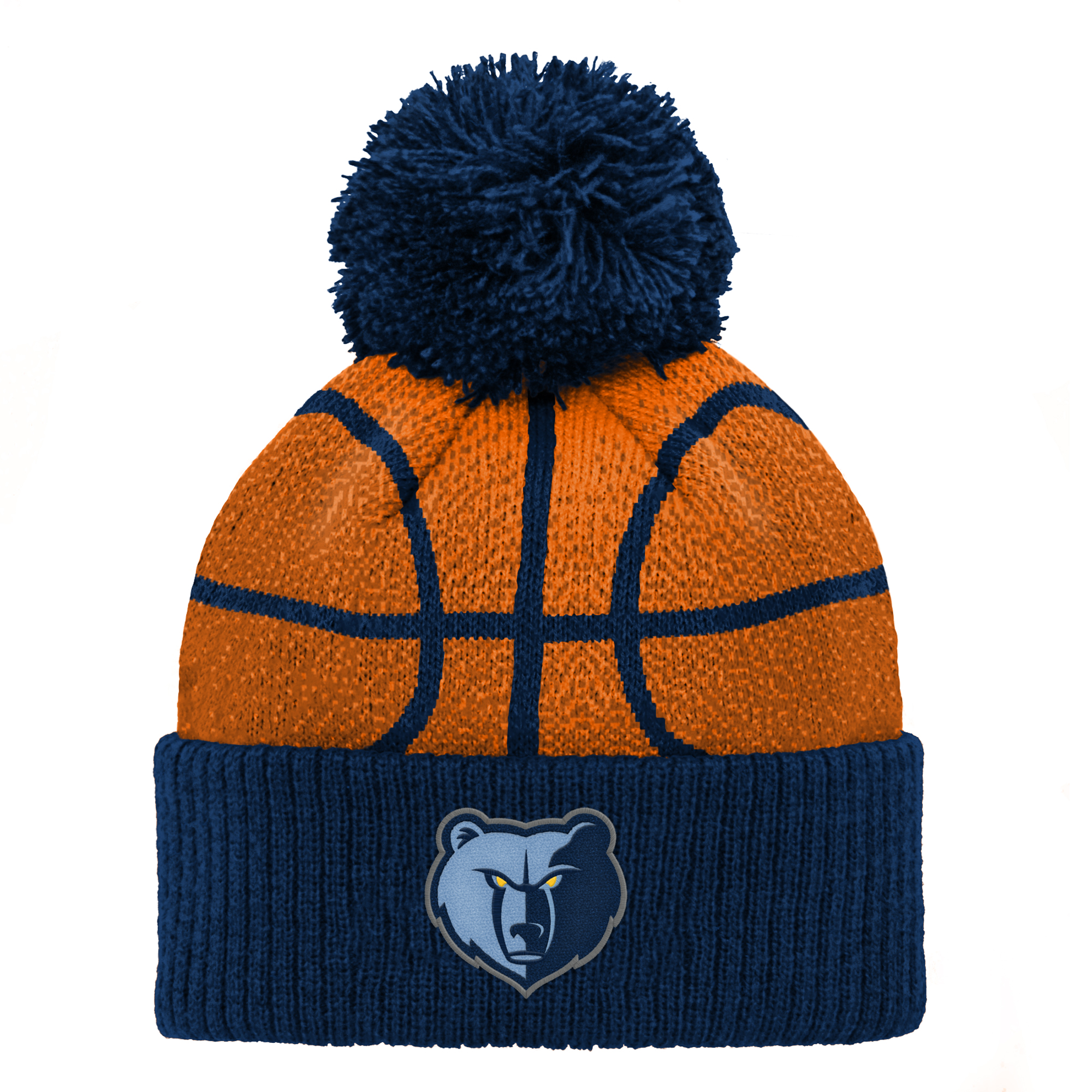 Preschool Navy Memphis Grizzlies Basketball Head Cuffed Knit Hat with Pom