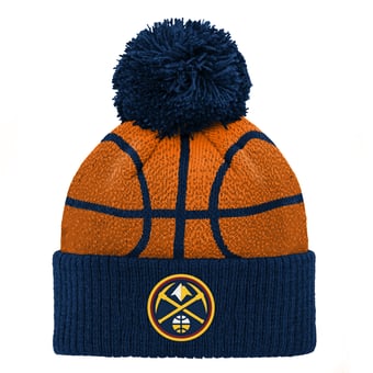 Infant Navy Denver Nuggets Basketball Head Cuffed Knit Hat with Pom
