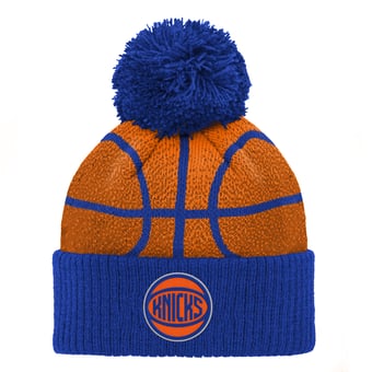 Infant Blue New York Knicks Basketball Head Cuffed Knit Hat with Pom