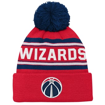 Backboard Jacquard Cuffed Knit Hat with Pom Outerstuff  Red Washington Wizards