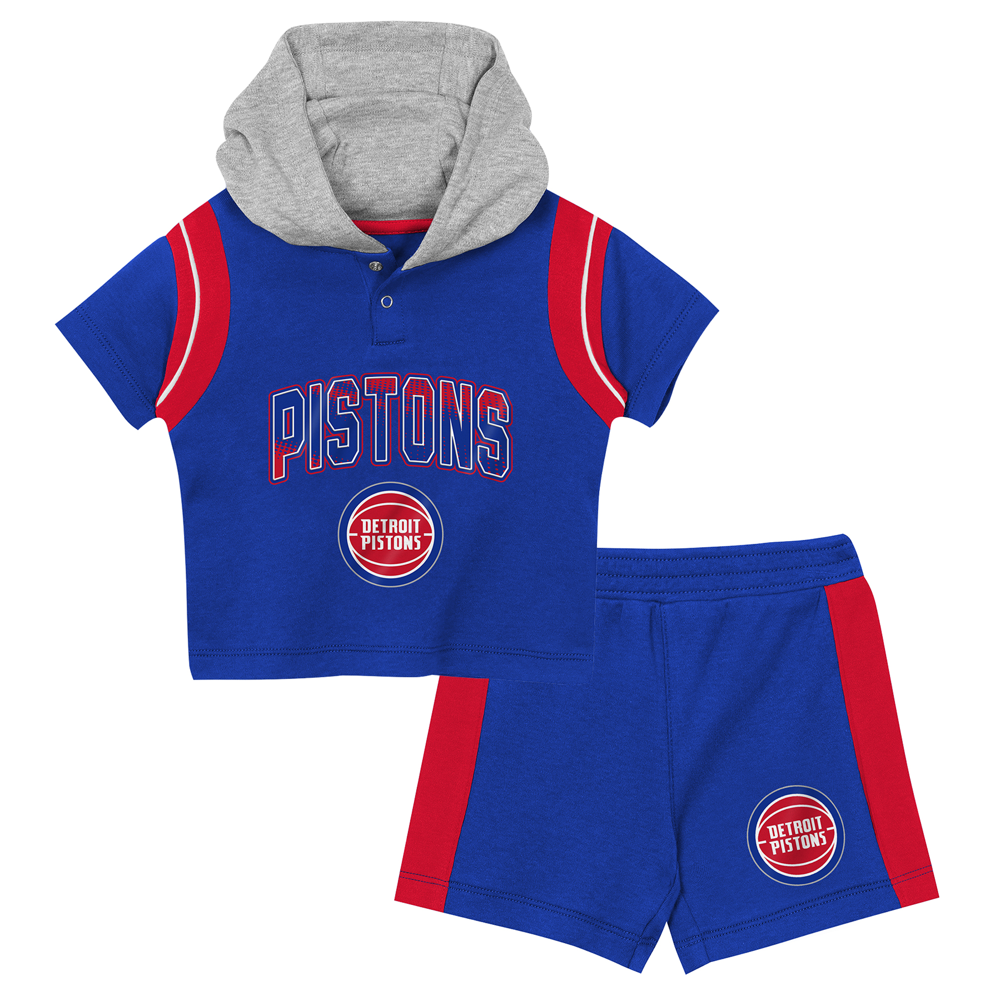 Outerstuff Toddler Blue Detroit Pistons Get Back Short-Sleeves Hoodie Shorts, 2-Pack Set - Blue