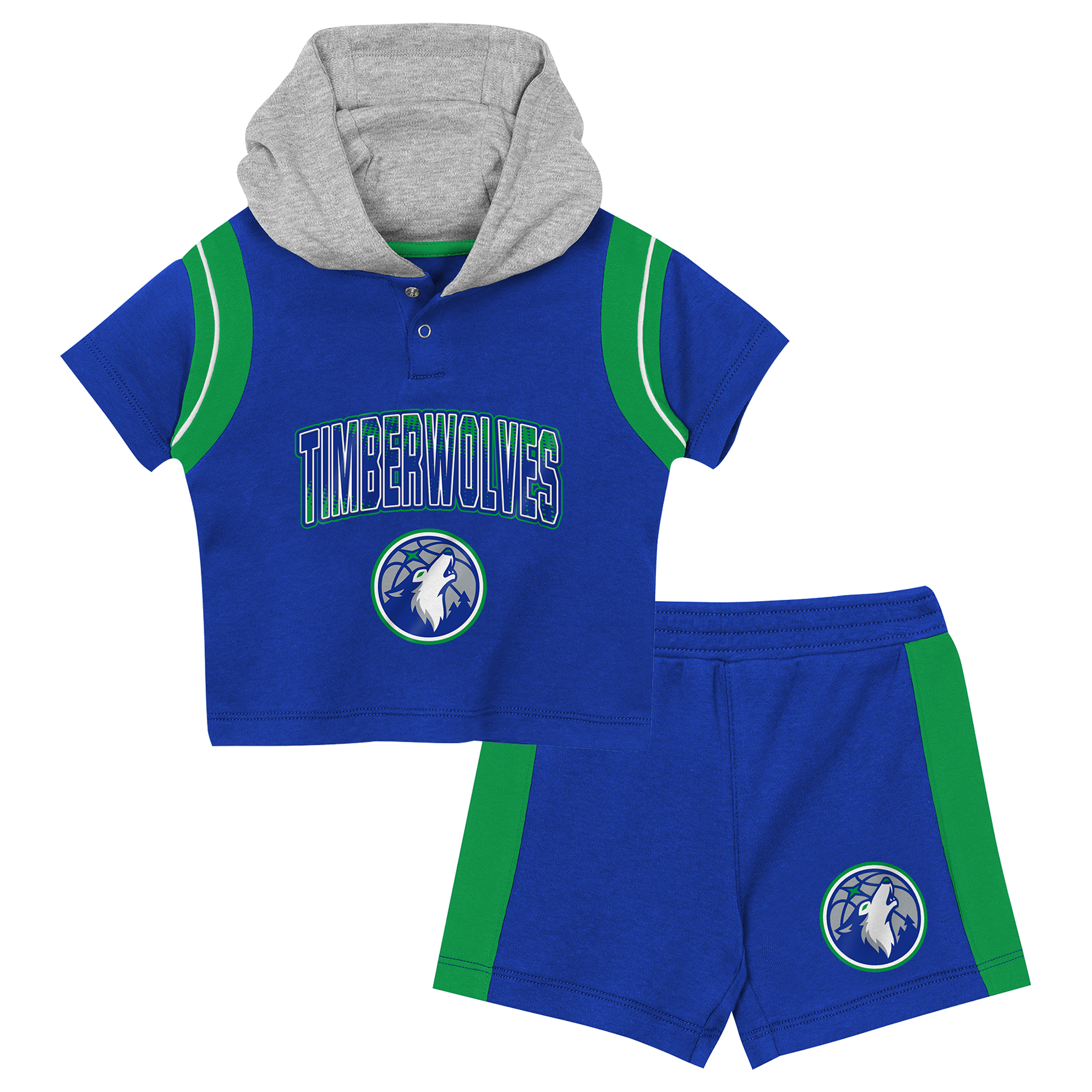 Toddler Outerstuff Blue Minnesota Timberwolves Get Back Short Sleeve Hoodie & Shorts Two-Pack Set