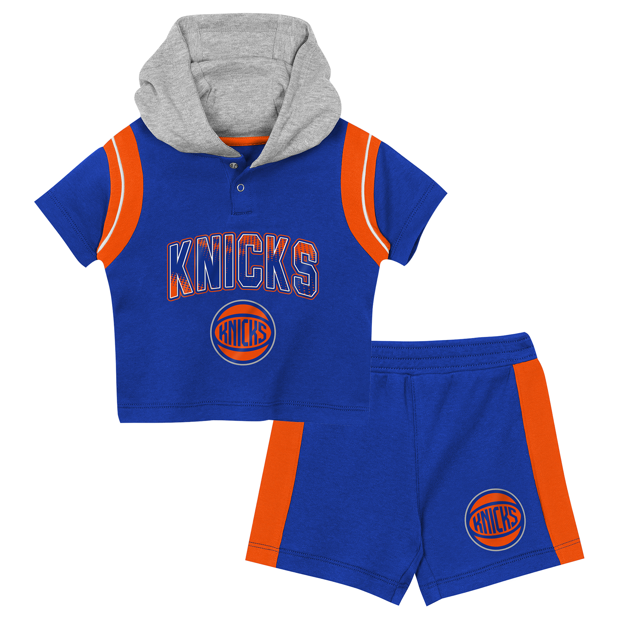 Outerstuff Toddler Blue New York Knicks Get Back Short-Sleeve Hoodie Shorts 2-Pack Set - Blue