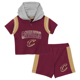 Toddler Outerstuff Wine Cleveland Cavaliers Get Back Short Sleeve Hoodie & Shorts Two-Pack Set