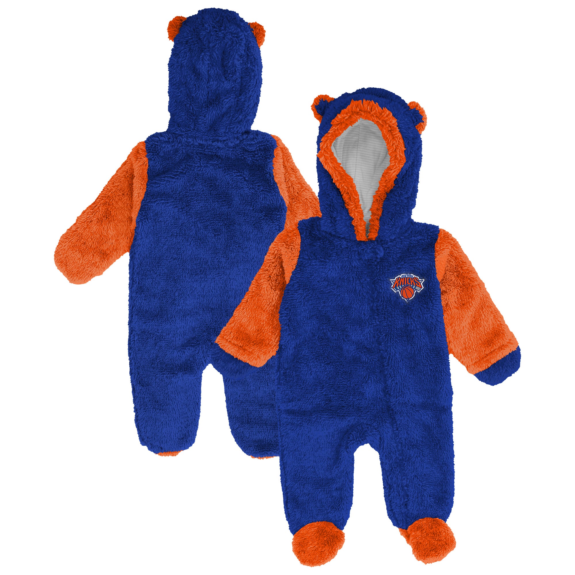 Newborn & Infant Outerstuff Blue New York Knicks Stay Napping Fleece Bunting Full-Zip Sleeper