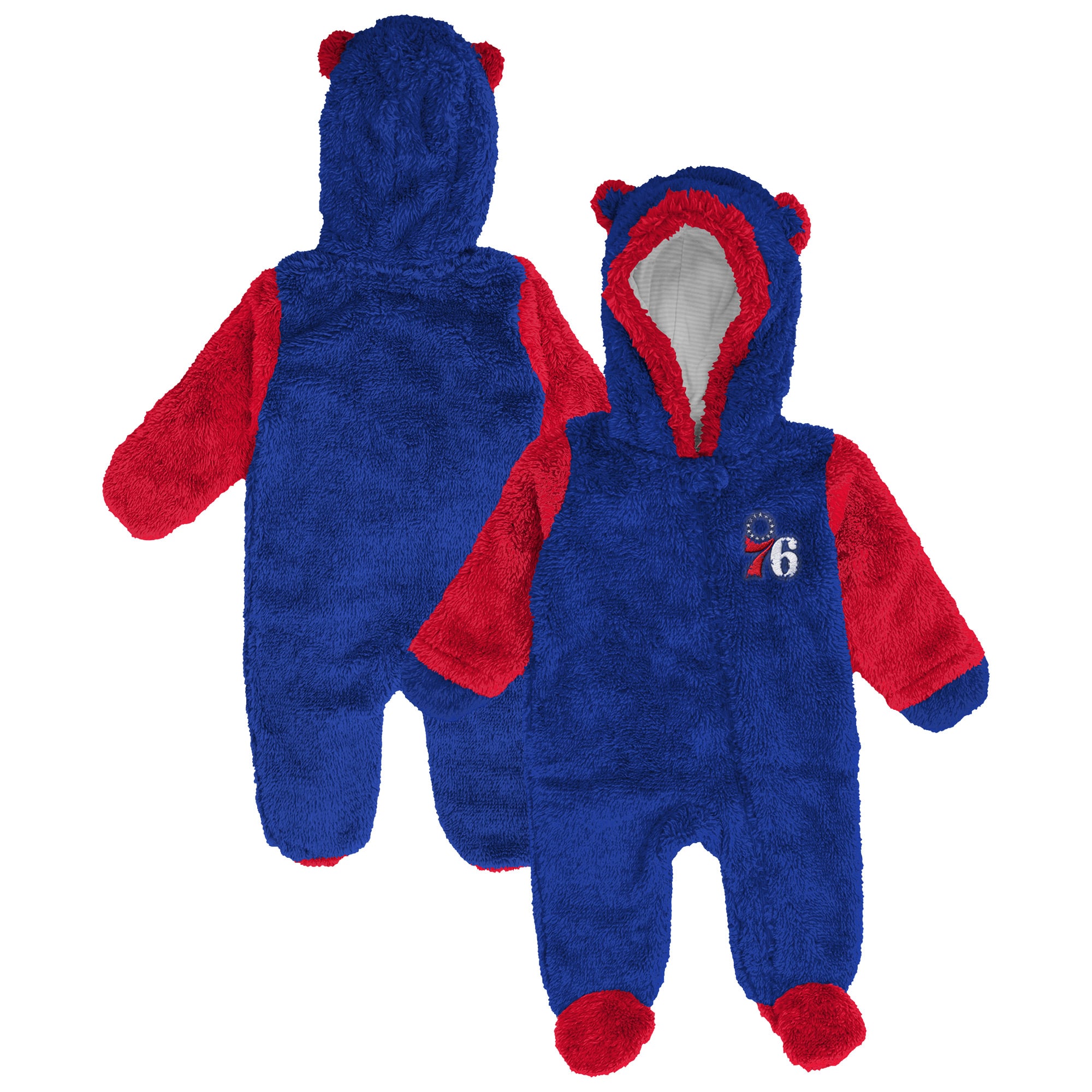 Newborn & Infant Outerstuff Royal Philadelphia 76ers Stay Napping Fleece Bunting Full-Zip Sleeper