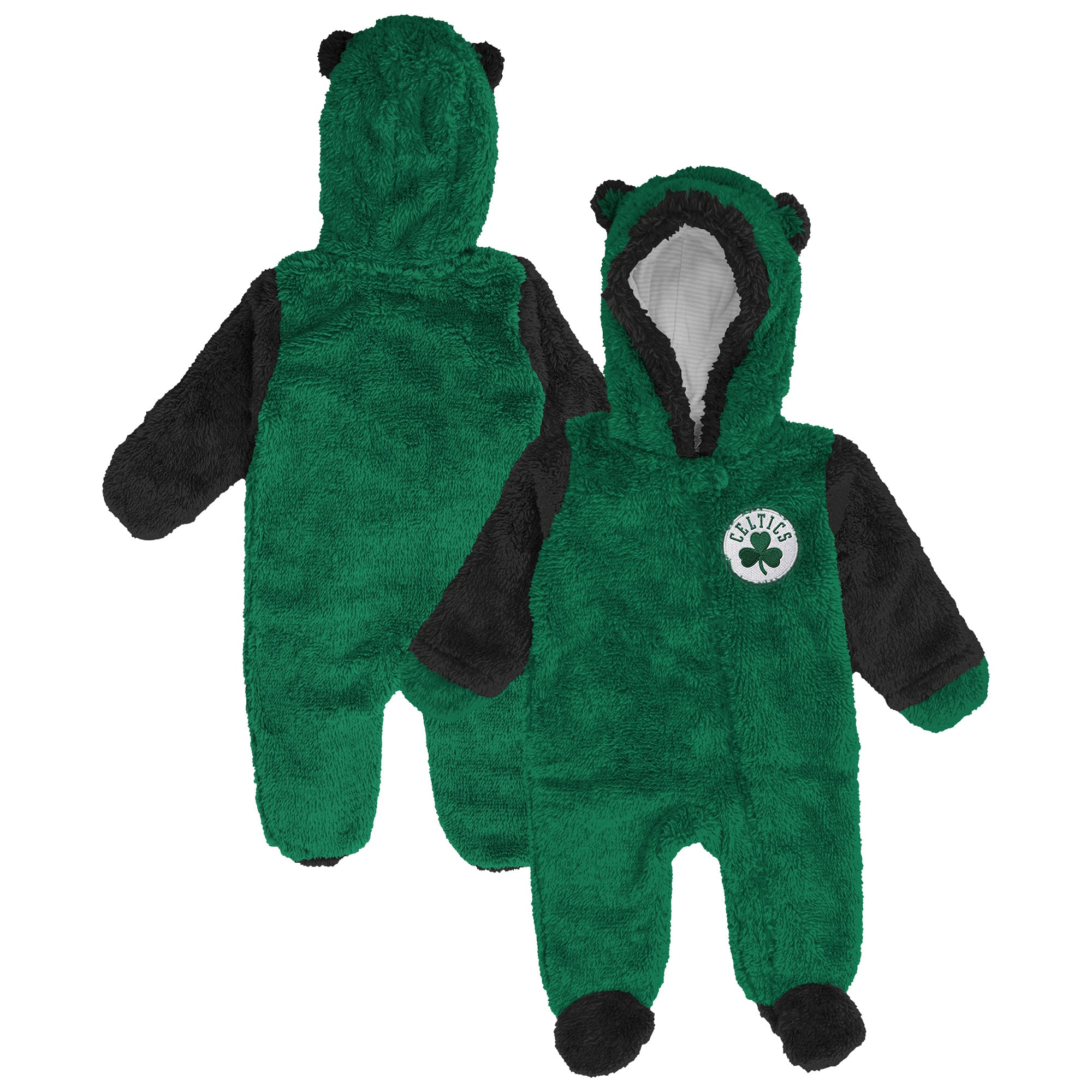 Newborn & Infant Outerstuff Kelly Green Boston Celtics Stay Napping Fleece Bunting Full-Zip Sleeper