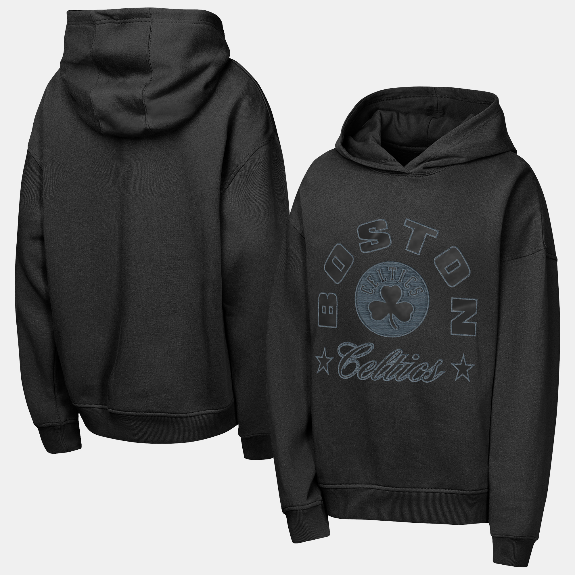 Girls Youth Outerstuff Black Boston Celtics Oversized Advanced Step Hoodie
