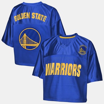 Girls Youth Outerstuff Royal Golden State Warriors Points in Paint Crop V-Neck T-Shirt