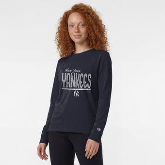 Women's Champion  Navy New York Yankees Long Sleeve T-Shirt
