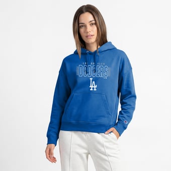 Women's Champion Royal Los Angeles Dodgers Distressed Powerblend Hoodie