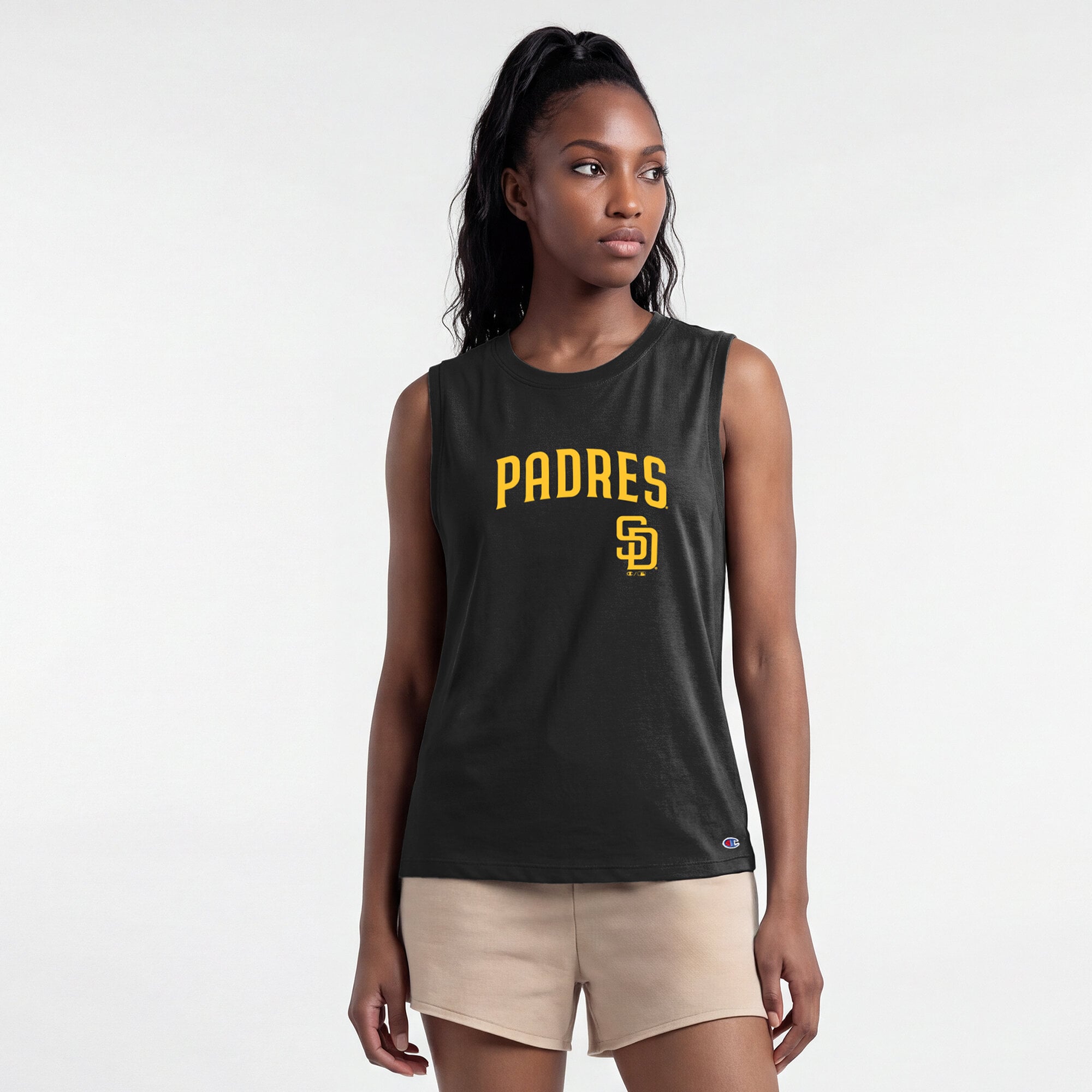 Women's Champion  Black San Diego Padres Muscle Tank Top