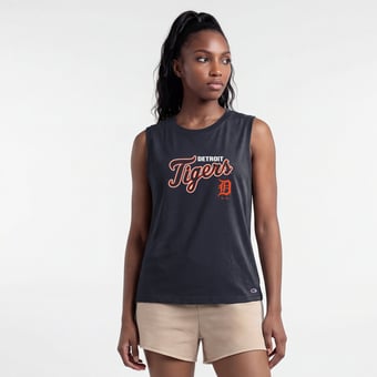 Women's Champion  Navy Detroit Tigers Muscle Tank Top