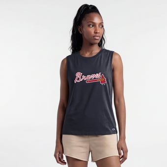 Women's Champion  Navy Atlanta Braves Muscle Tank Top
