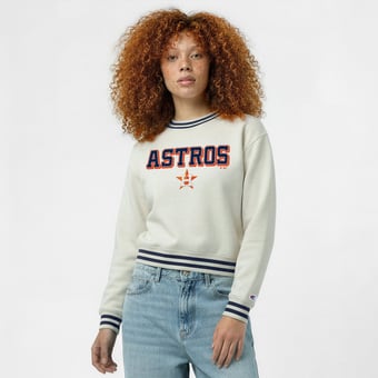 Women's Champion  Cream Houston Astros Reverse Weave Sweatshirt