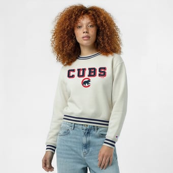 Women's Champion  Cream Chicago Cubs Reverse Weave Sweatshirt