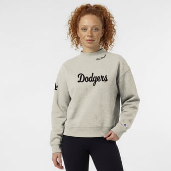 Women's Champion Stone Los Angeles Dodgers Triumph Tri-Blend Sweatshirt