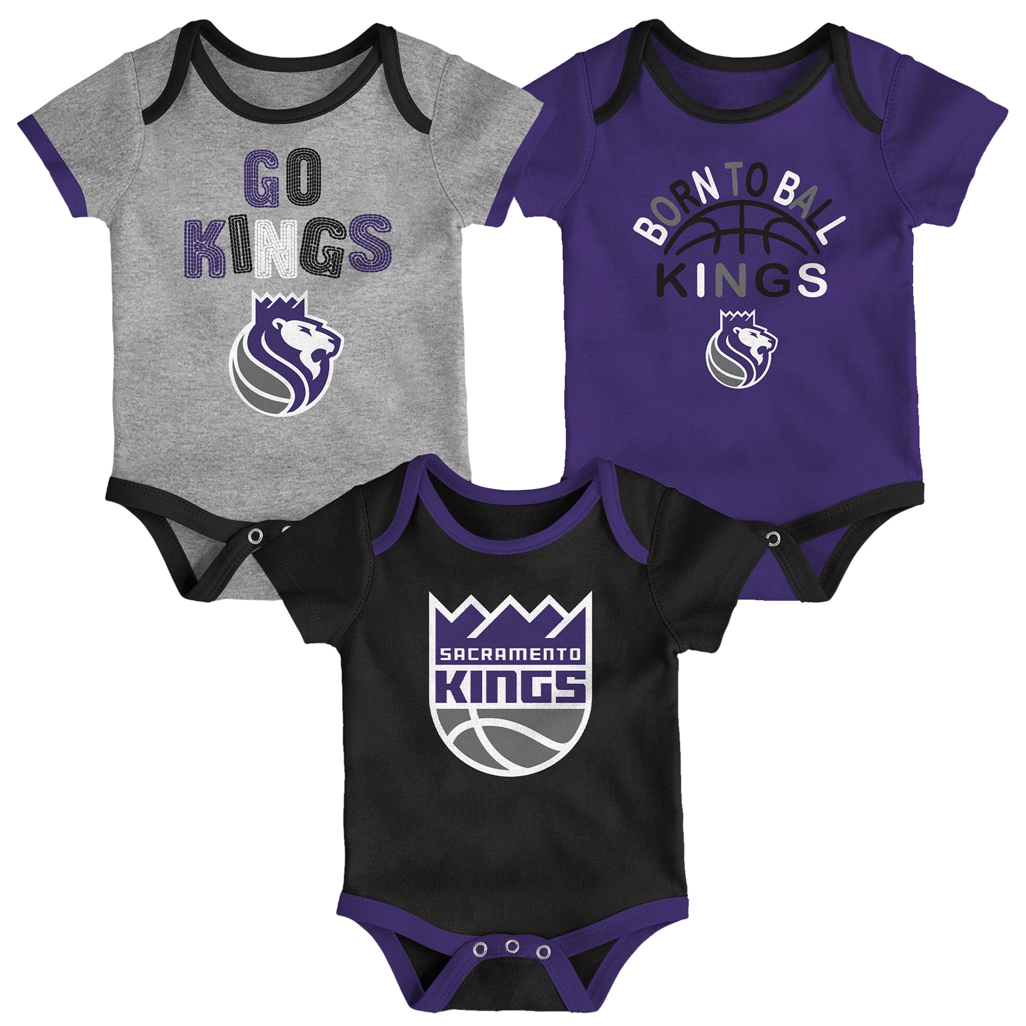 Newborn & Infant Outerstuff Sacramento Kings Born To Ball 3-Pack Bodysuit Set