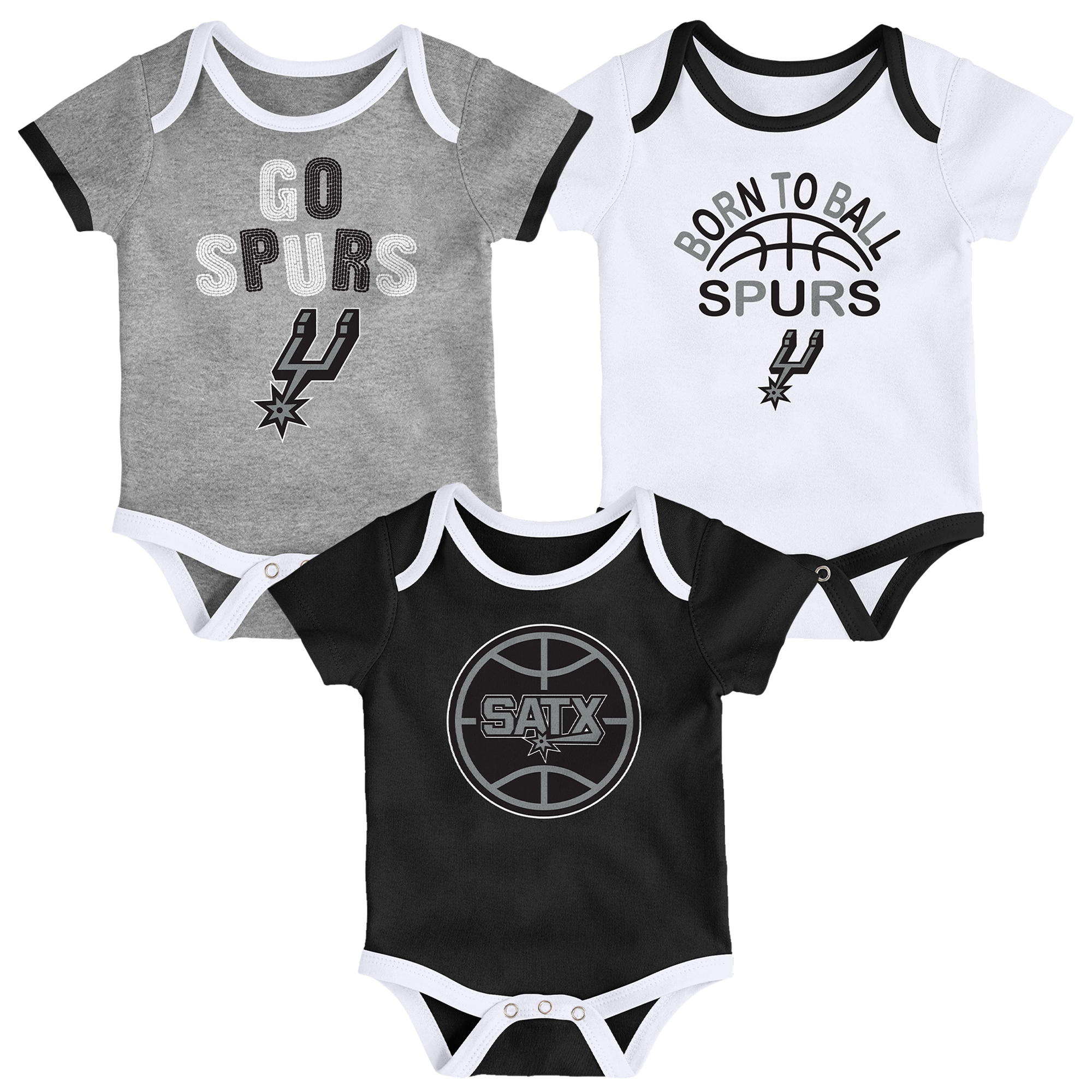 Newborn & Infant Outerstuff San Antonio Spurs Born To Ball 3-Pack Bodysuit Set