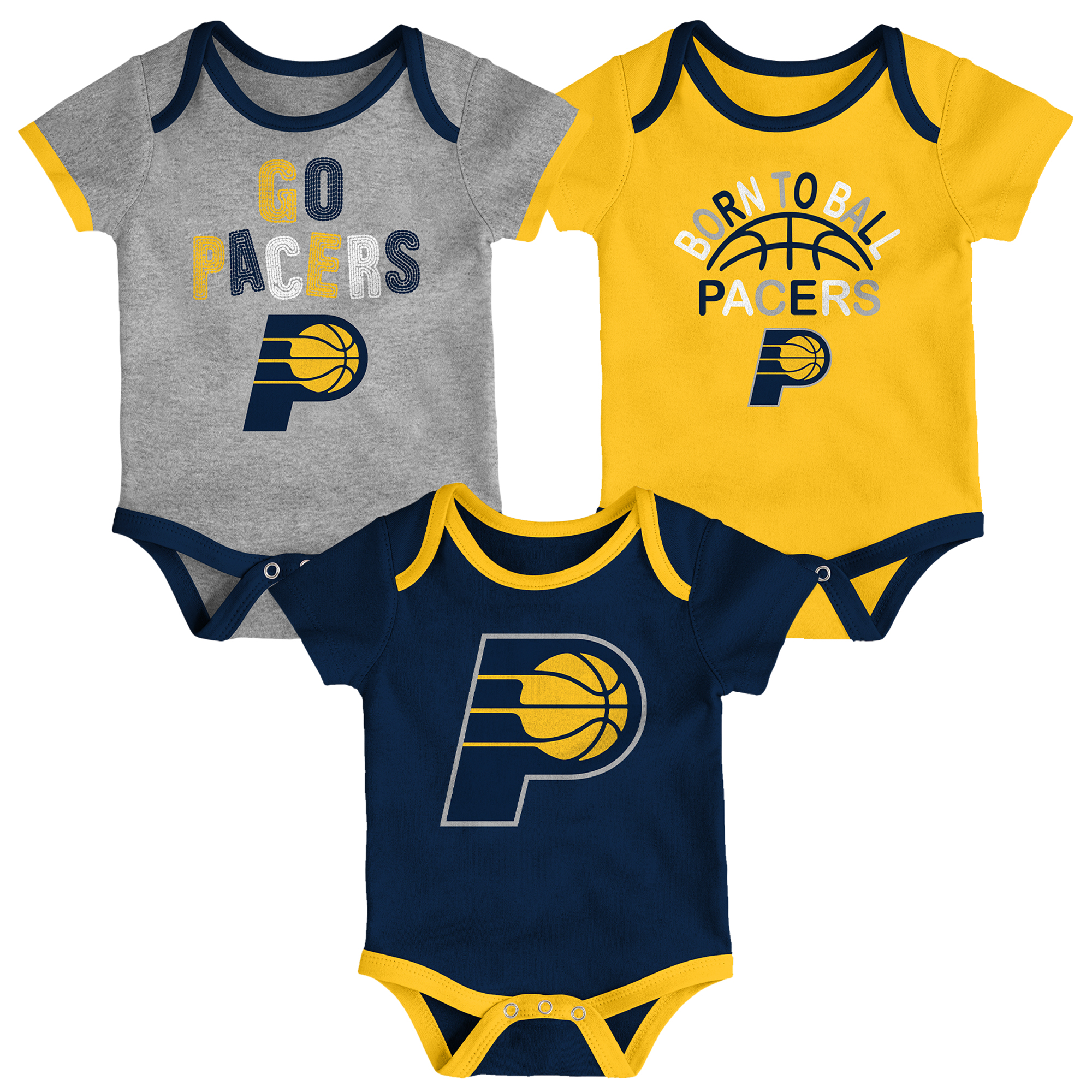 Newborn & Infant Outerstuff Indiana Pacers Born To Ball 3-Pack Bodysuit Set
