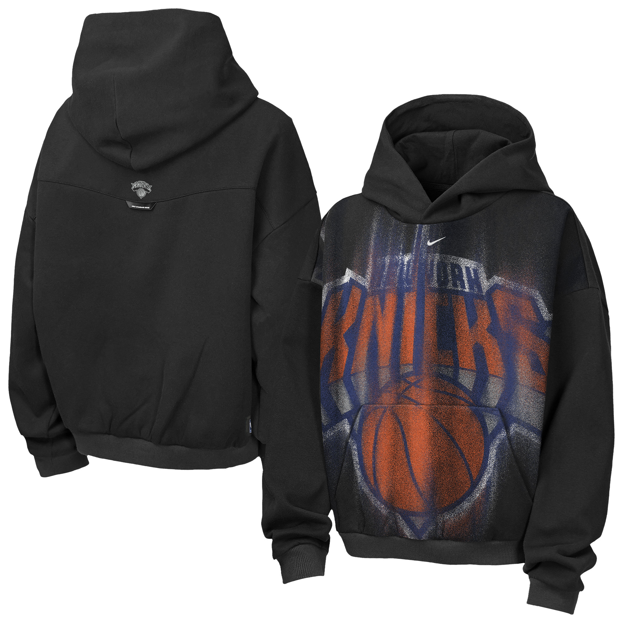 Youth Nike  Black New York Knicks 2026 Standard Issue Practice Icon Fleece Pullover Hoodie