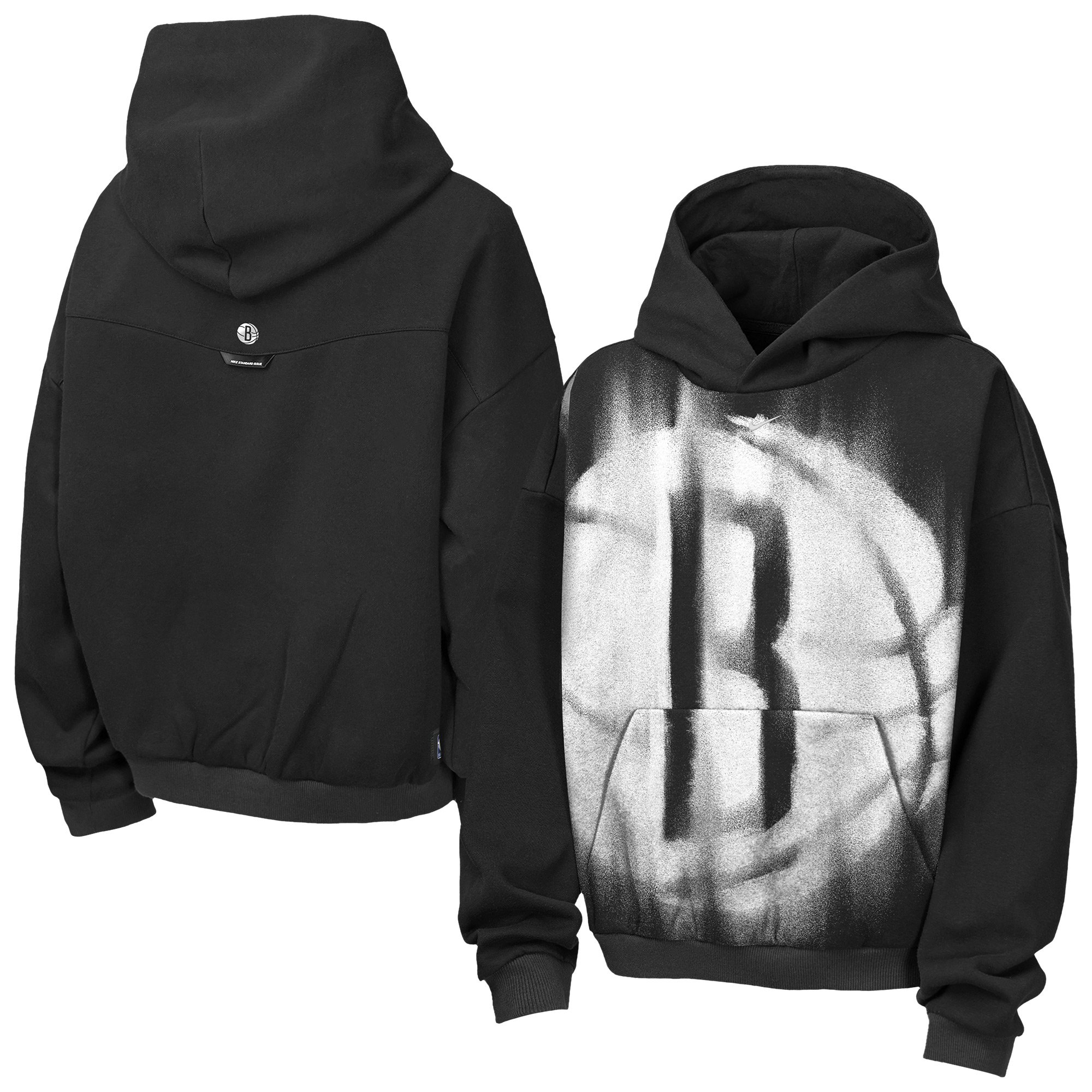 Youth Nike Black Brooklyn Nets 2026/27 Standard Issue Practice Icon Fleece Pullover Hoodie