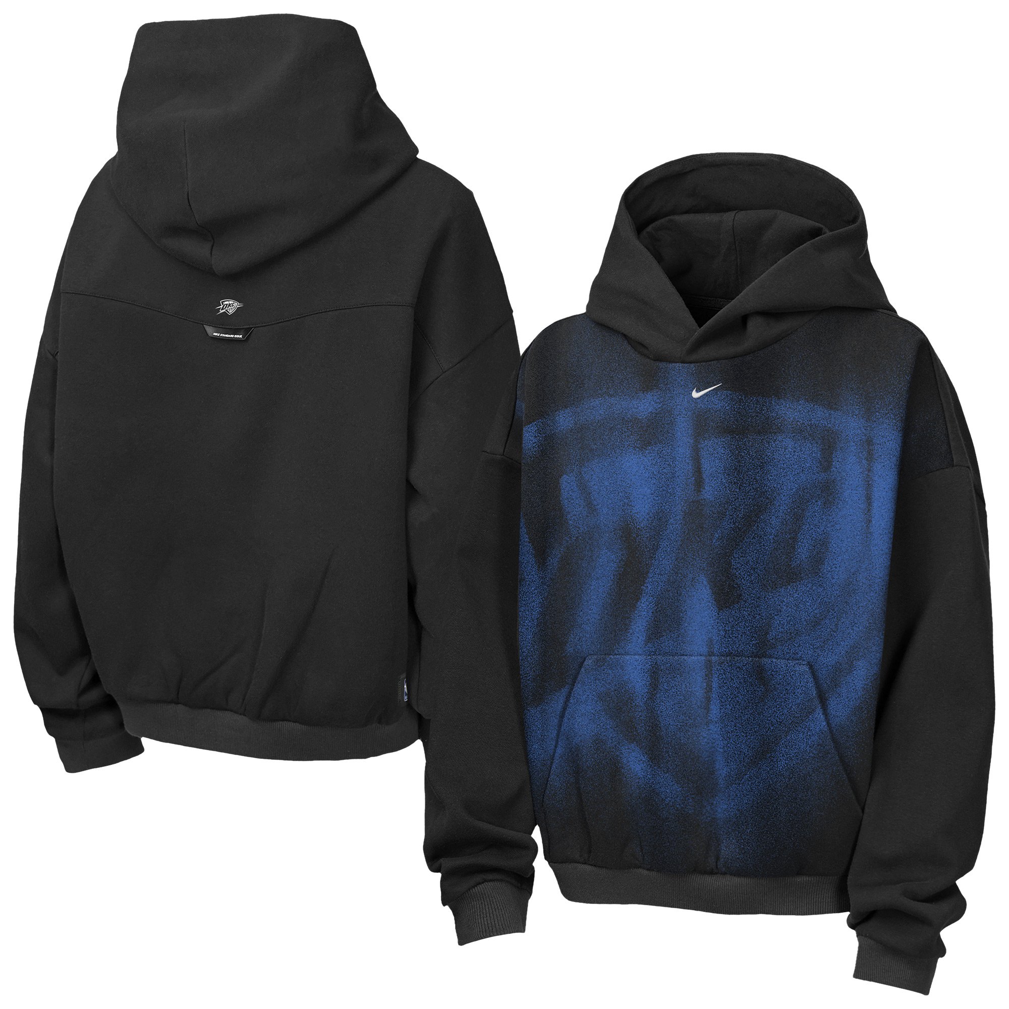 Nike Big Boys' and Girls' Black Oklahoma City Thunder 2026 Standard Issue Practice Icon Fleece Pullover Hoodie - Black