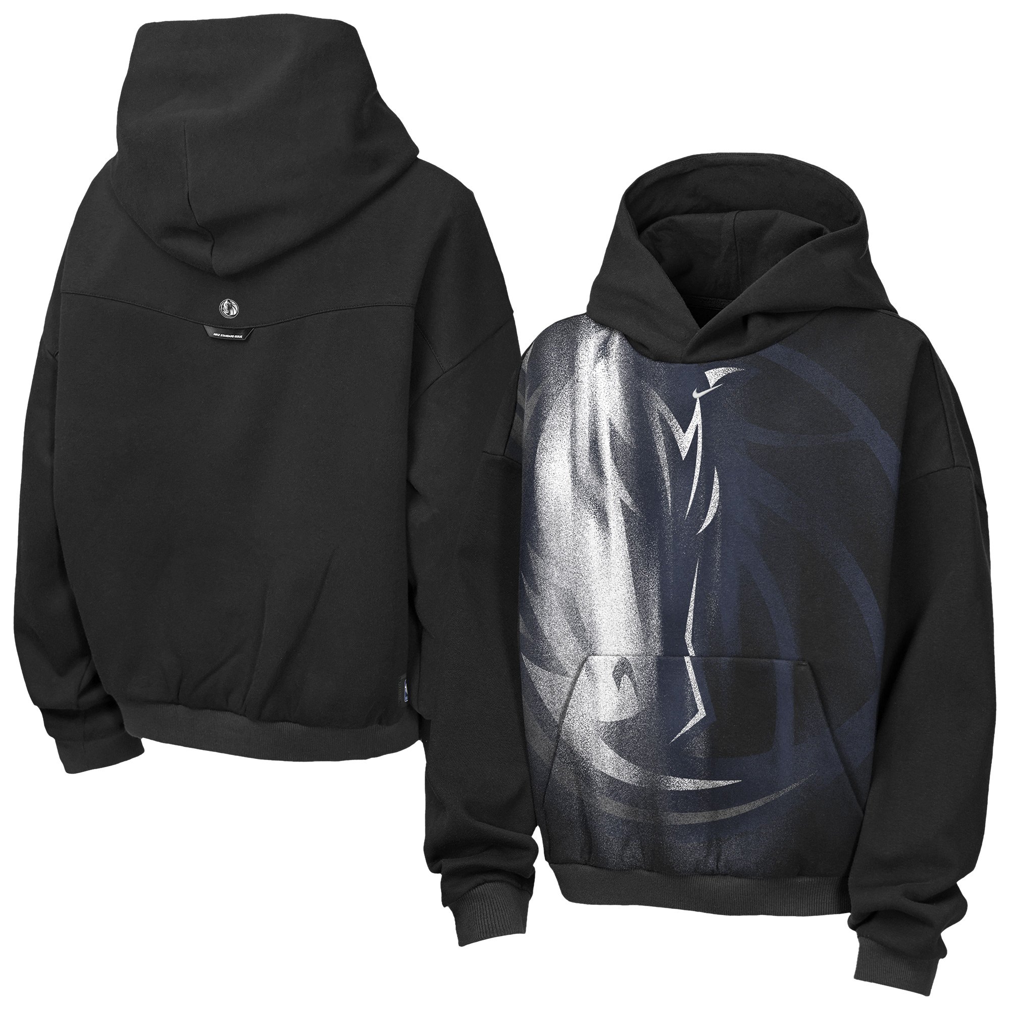Youth Nike Black Dallas Mavericks 2026/27 Standard Issue Practice Icon Fleece Pullover Hoodie