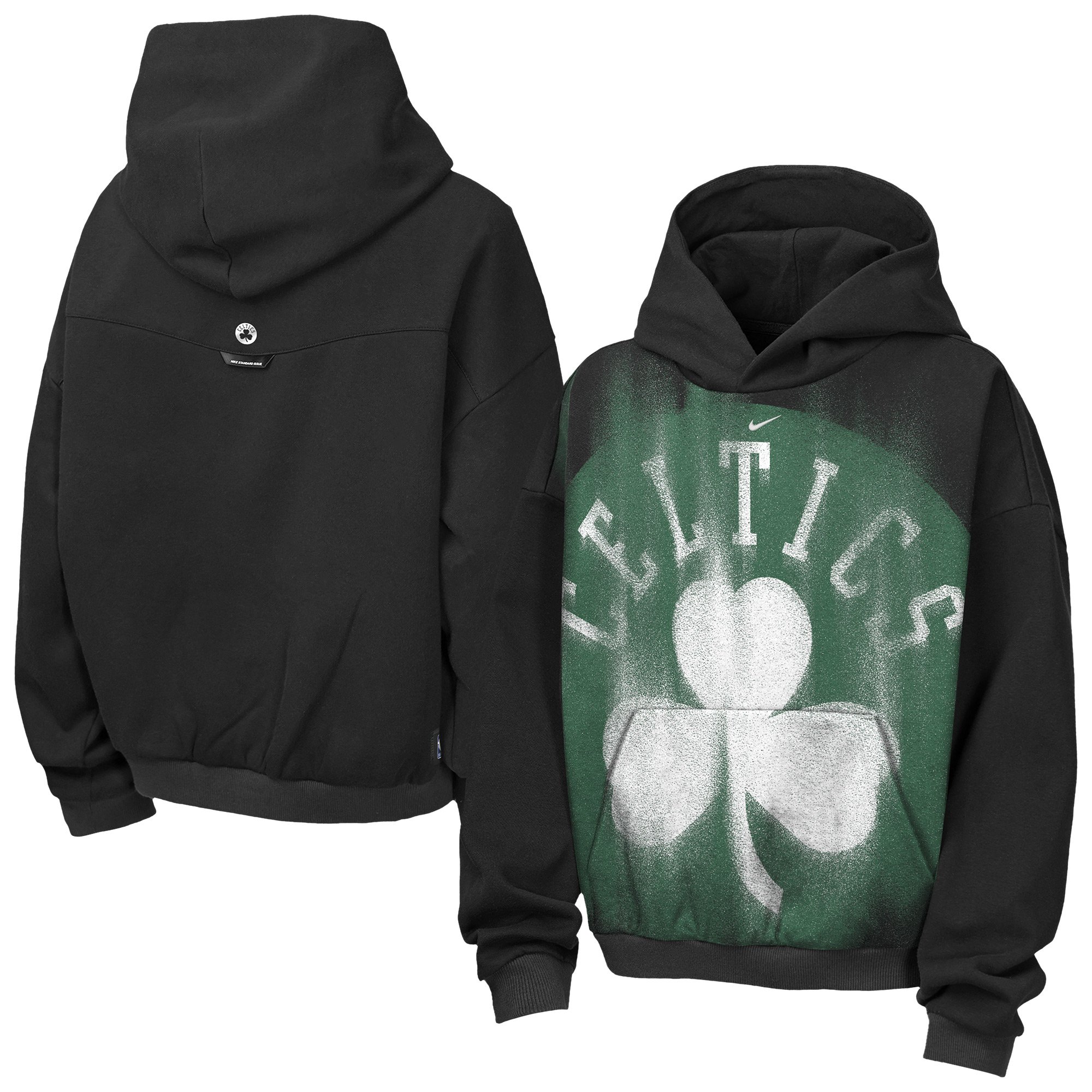Nike Big Boys' and Girls' Black Boston Celtics 2026 Standard Issue Practice Icon Fleece Pullover Hoodie - Black