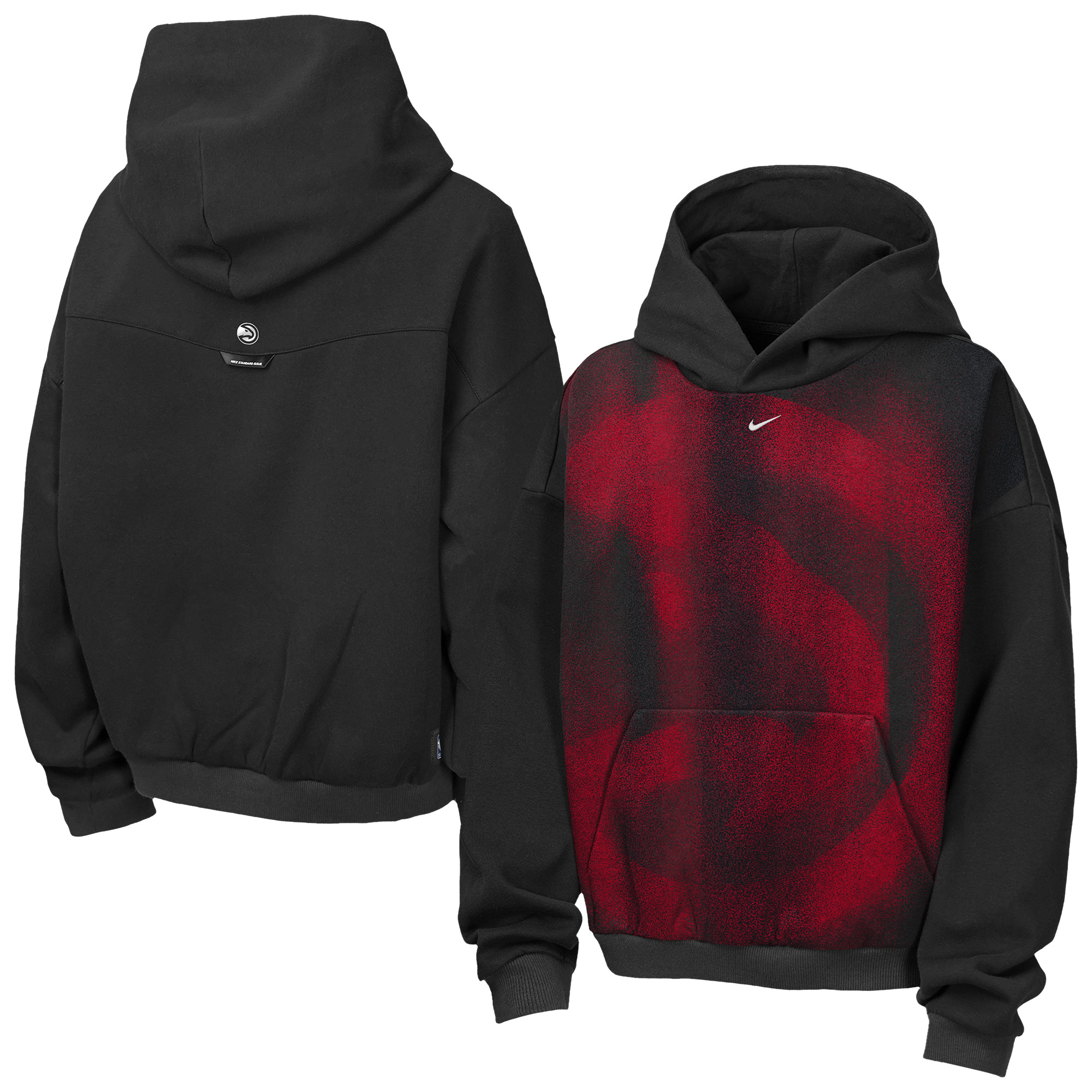 Nike Youth Atlanta Hawks Worn With Obsession Standard Issue Therma Fleece Icon Hoodie, Large, Black