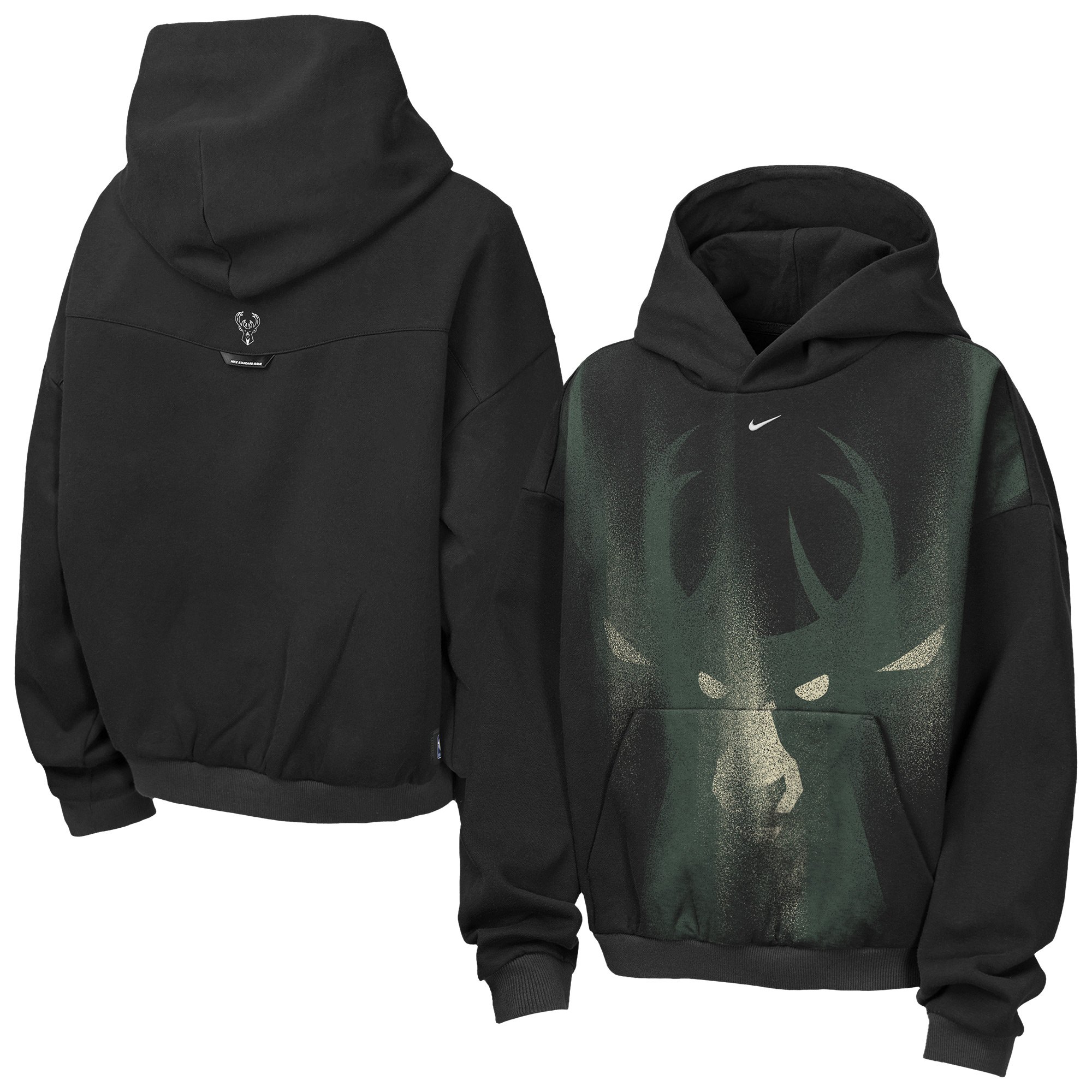 Youth Nike  Black Milwaukee Bucks 2026/27 Standard Issue Practice Icon Fleece Pullover Hoodie
