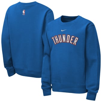 Youth Nike  Blue Oklahoma City Thunder Essential Club Wordmark Crewneck Sweatshirt