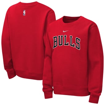 Youth Nike  Red Chicago Bulls Essential Club Wordmark Crewneck Sweatshirt