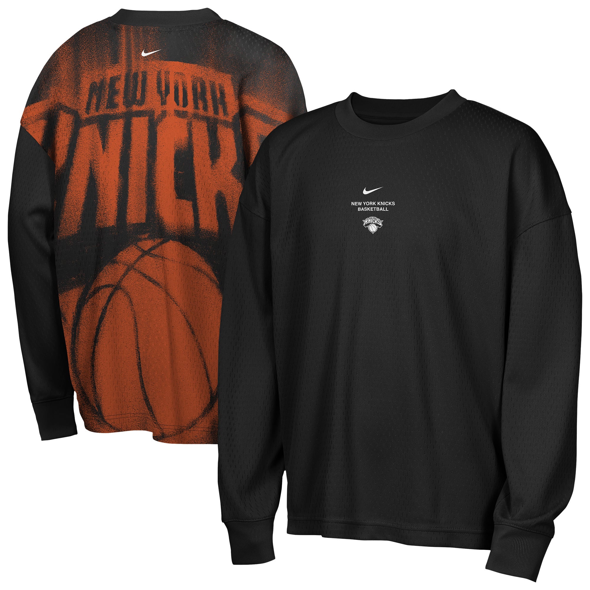 Youth Nike  Black New York Knicks 2026/27 Standard Issue Pre-Game Performance Long Sleeve T-Shirt