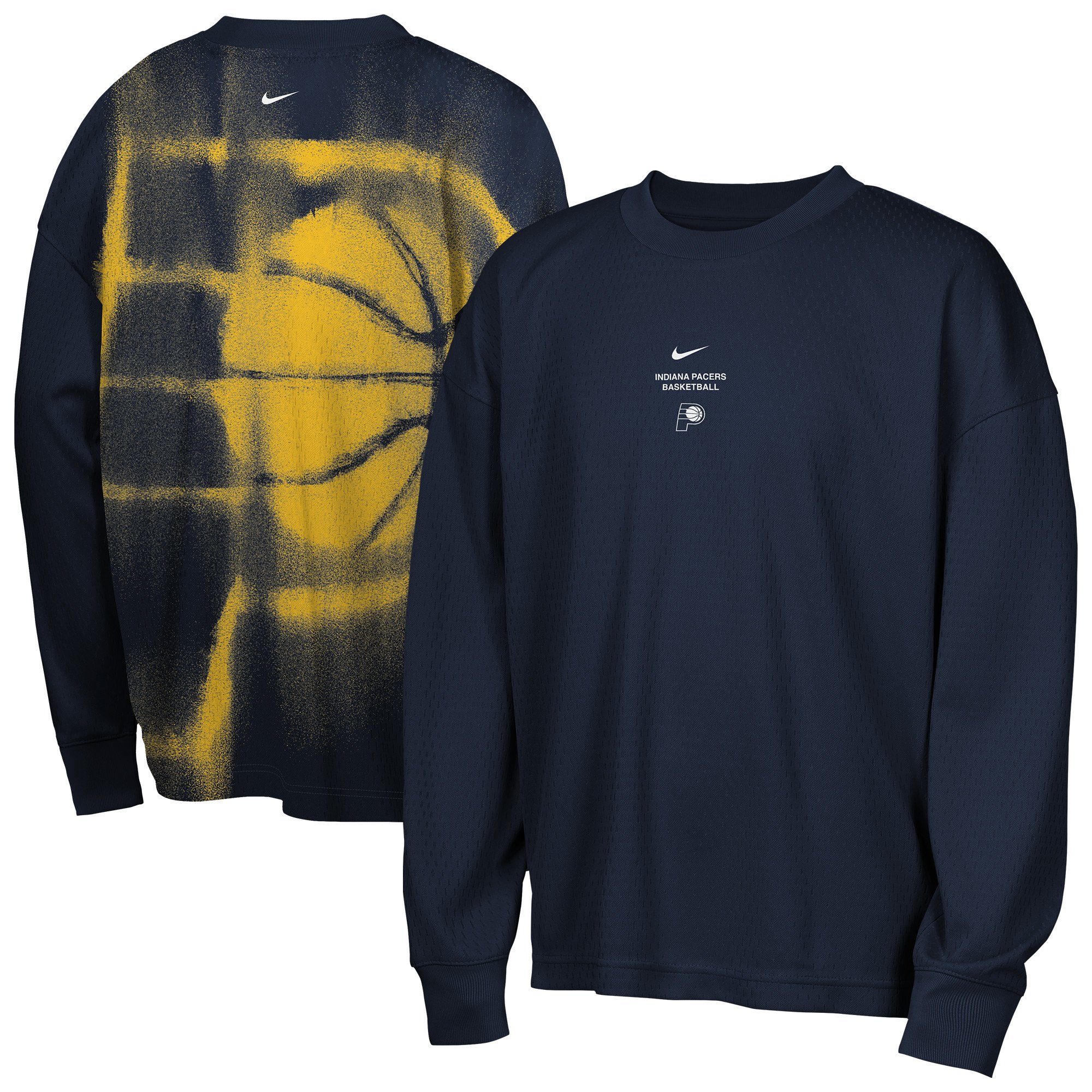 Nike Big Boys' and Girls' Navy Indiana Pacers 2026 Standard Issue Pre-Game Performance Long-Sleeves T-Shirt - Navy