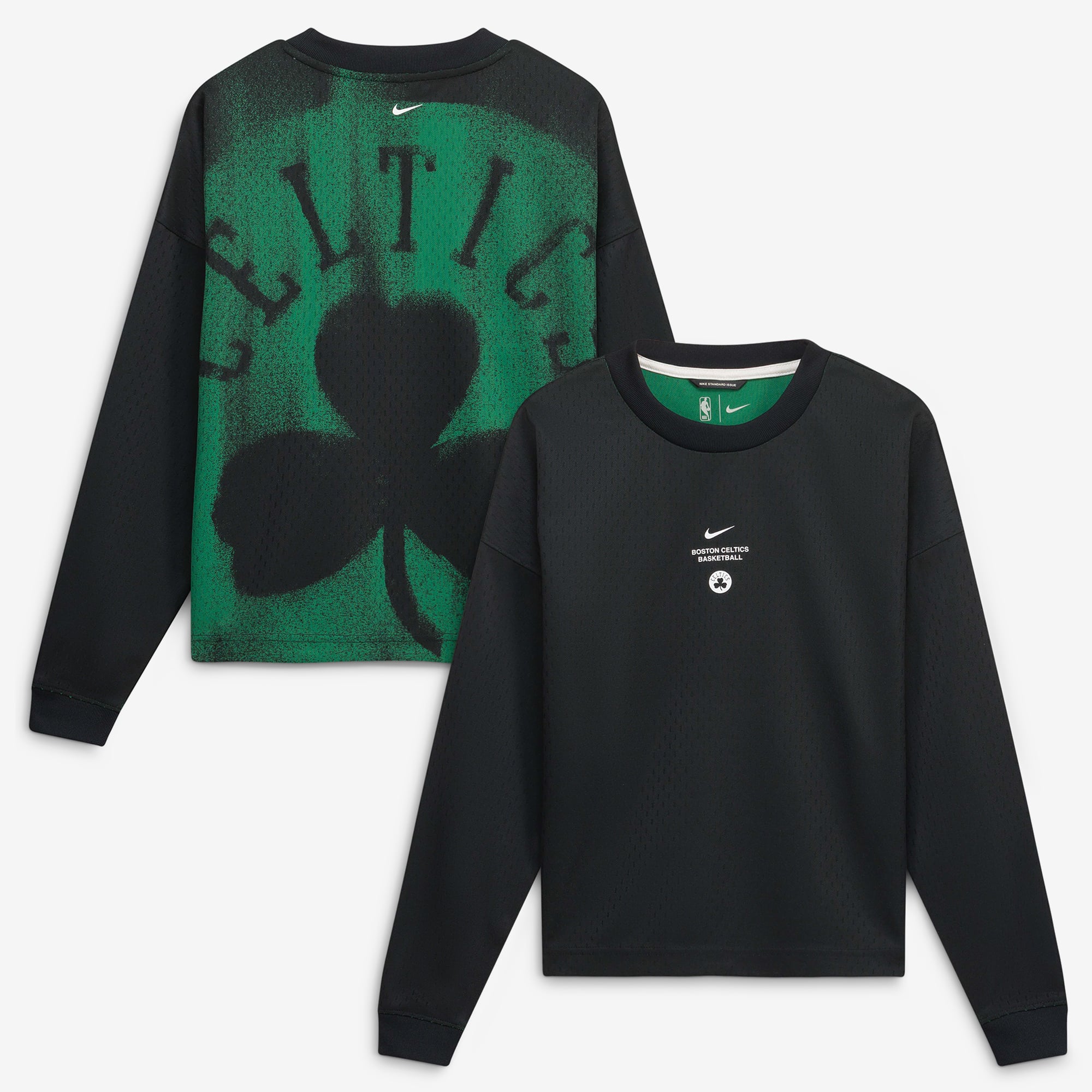 Youth Nike Black Boston Celtics 2026/27 Standard Issue Pre-Game Performance Long Sleeve T-Shirt