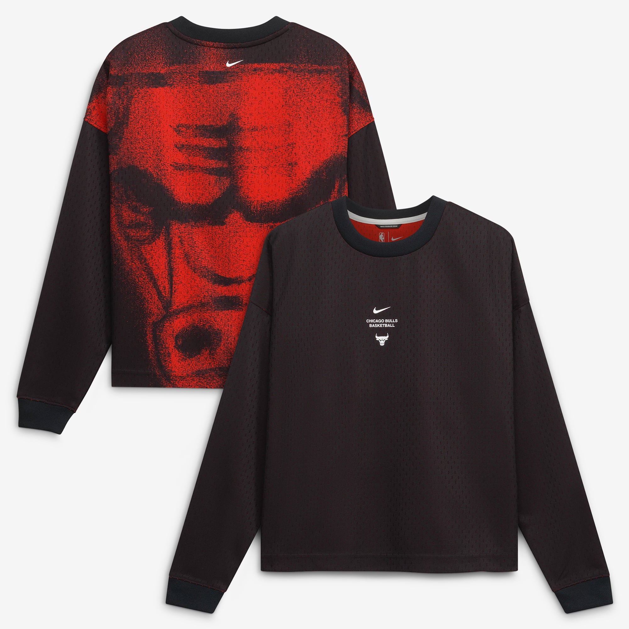 Youth Nike  Black Chicago Bulls 2026/27 Standard Issue Pre-Game Performance Long Sleeve T-Shirt