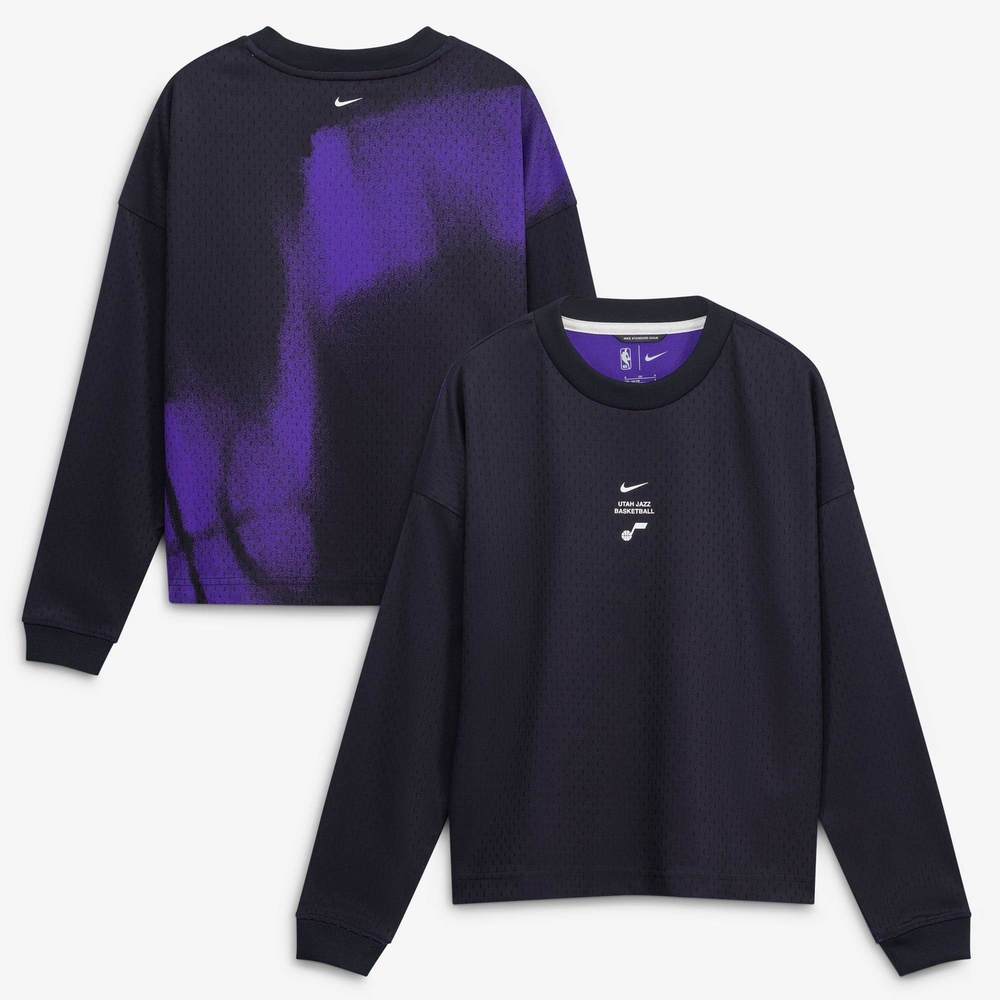 Youth Nike Black Utah Jazz 2026/27 Standard Issue Pre-Game Performance Long Sleeve T-Shirt