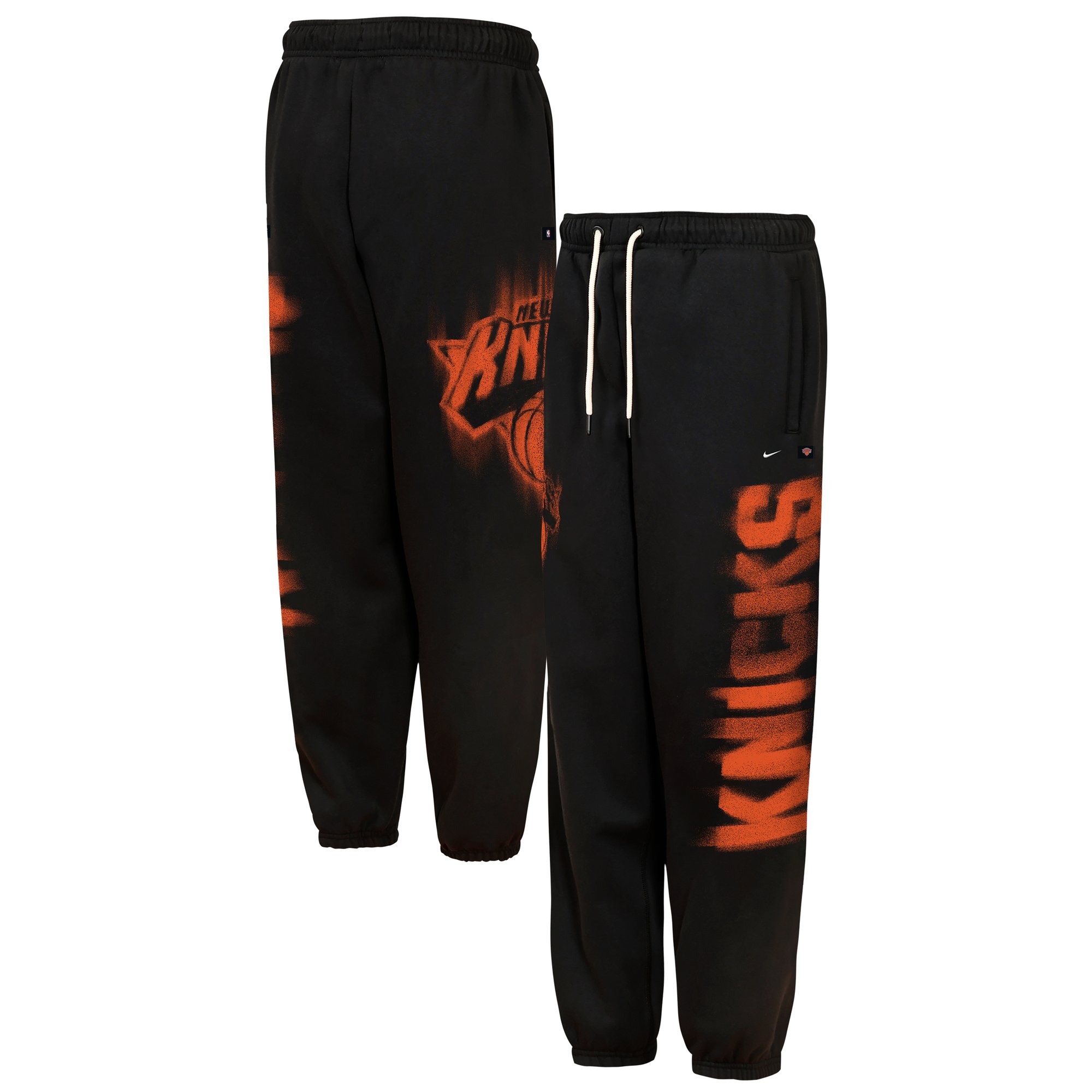 Youth Nike  Black New York Knicks 2026/27 Standard Issue Authentic Wordmark Fleece Pants