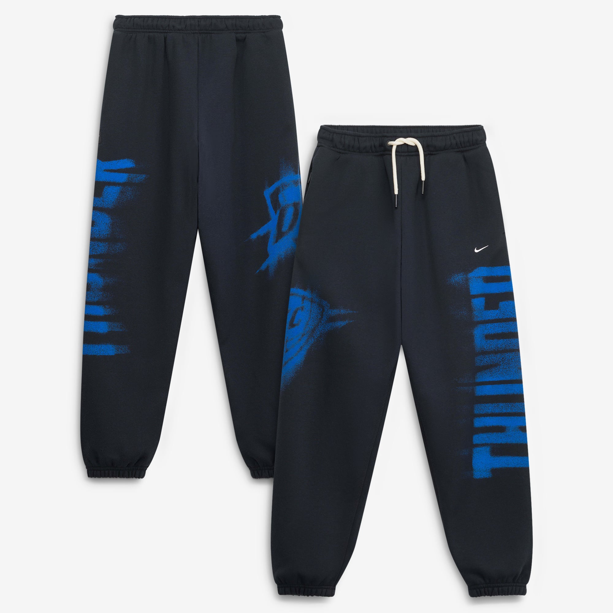 Youth Nike Black Oklahoma City Thunder 2026/27 Standard Issue Authentic Wordmark Fleece Pants