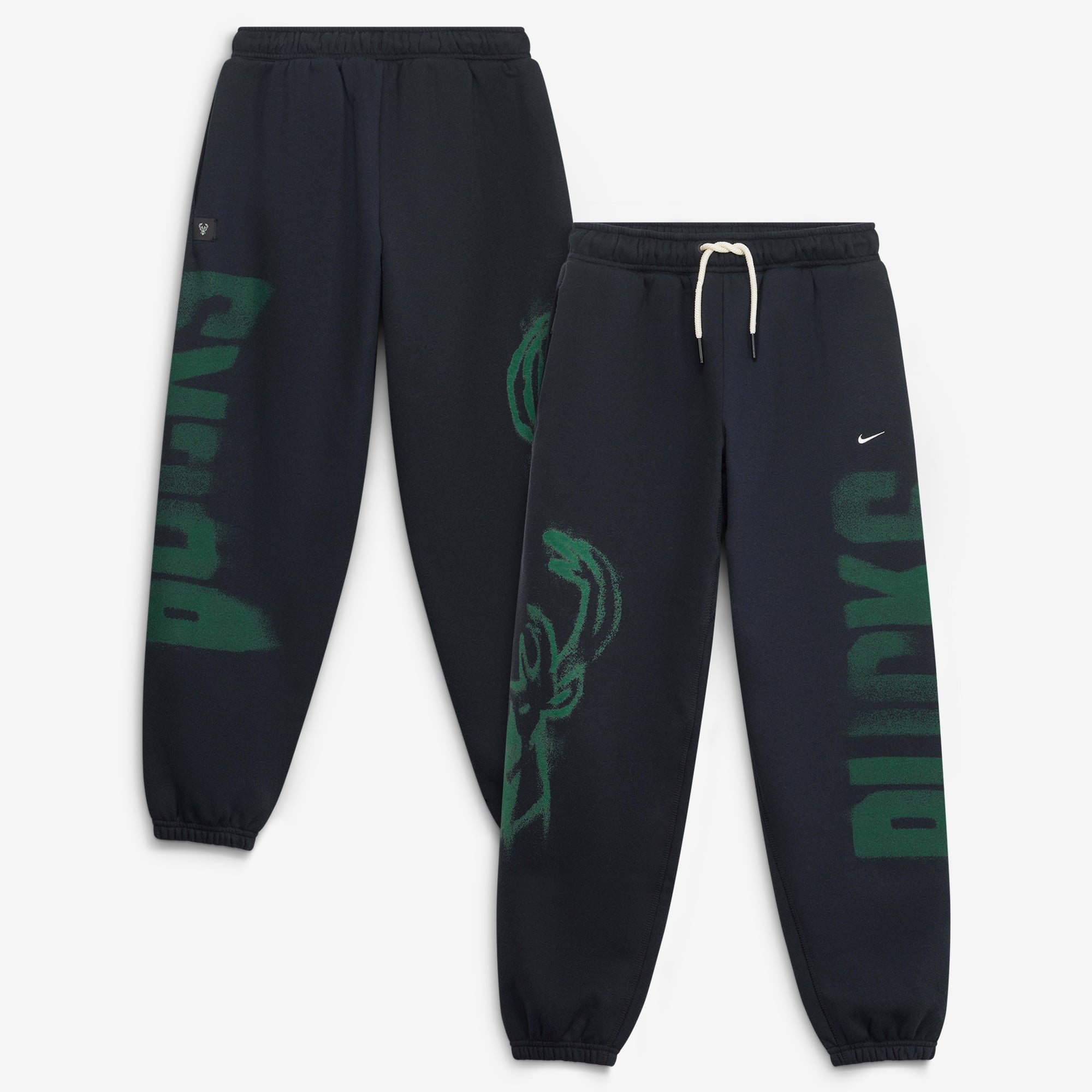 Youth Nike  Black Milwaukee Bucks 2026/27 Standard Issue Authentic Wordmark Fleece Pants