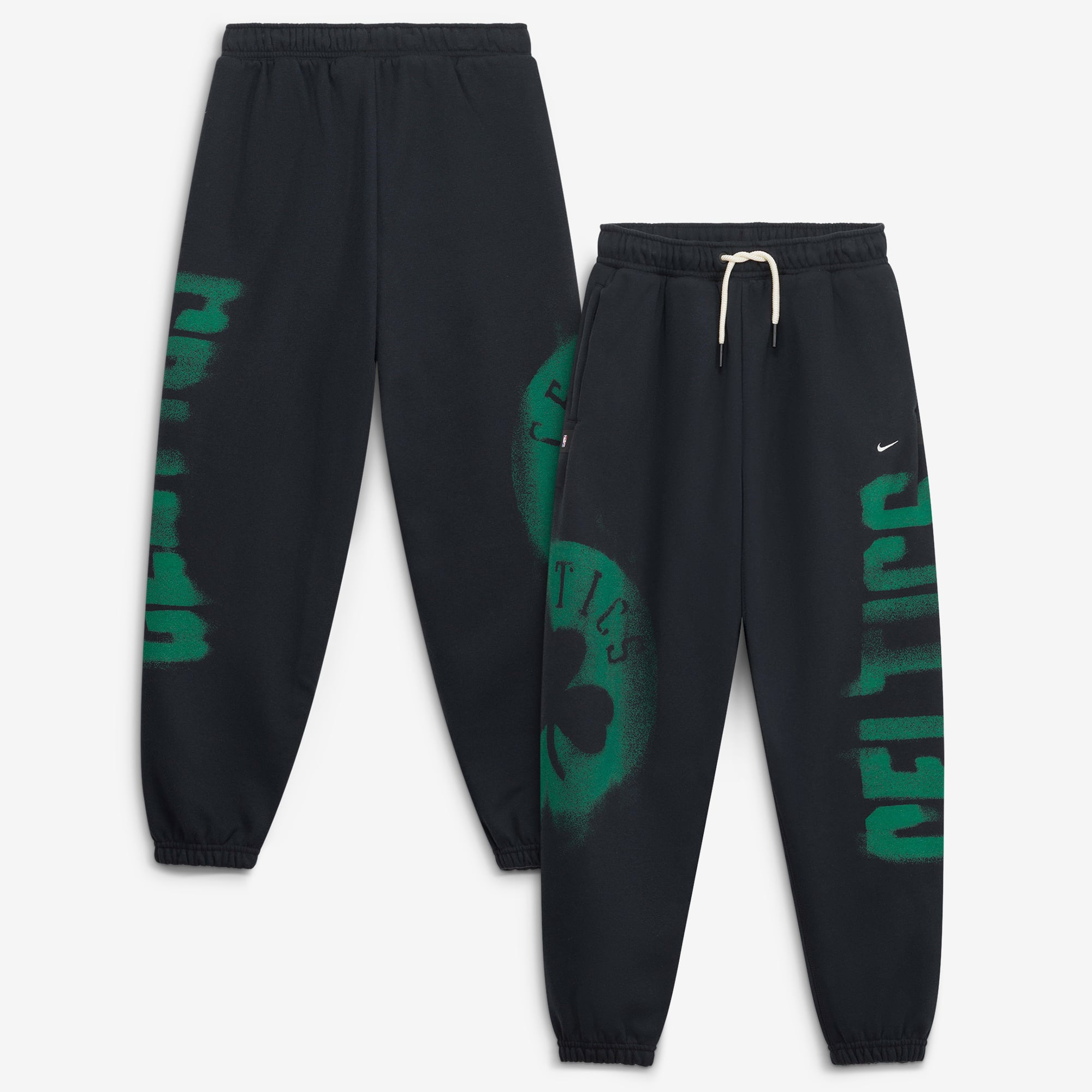 Youth Nike  Black Boston Celtics 2026/27 Standard Issue Authentic Wordmark Fleece Pants