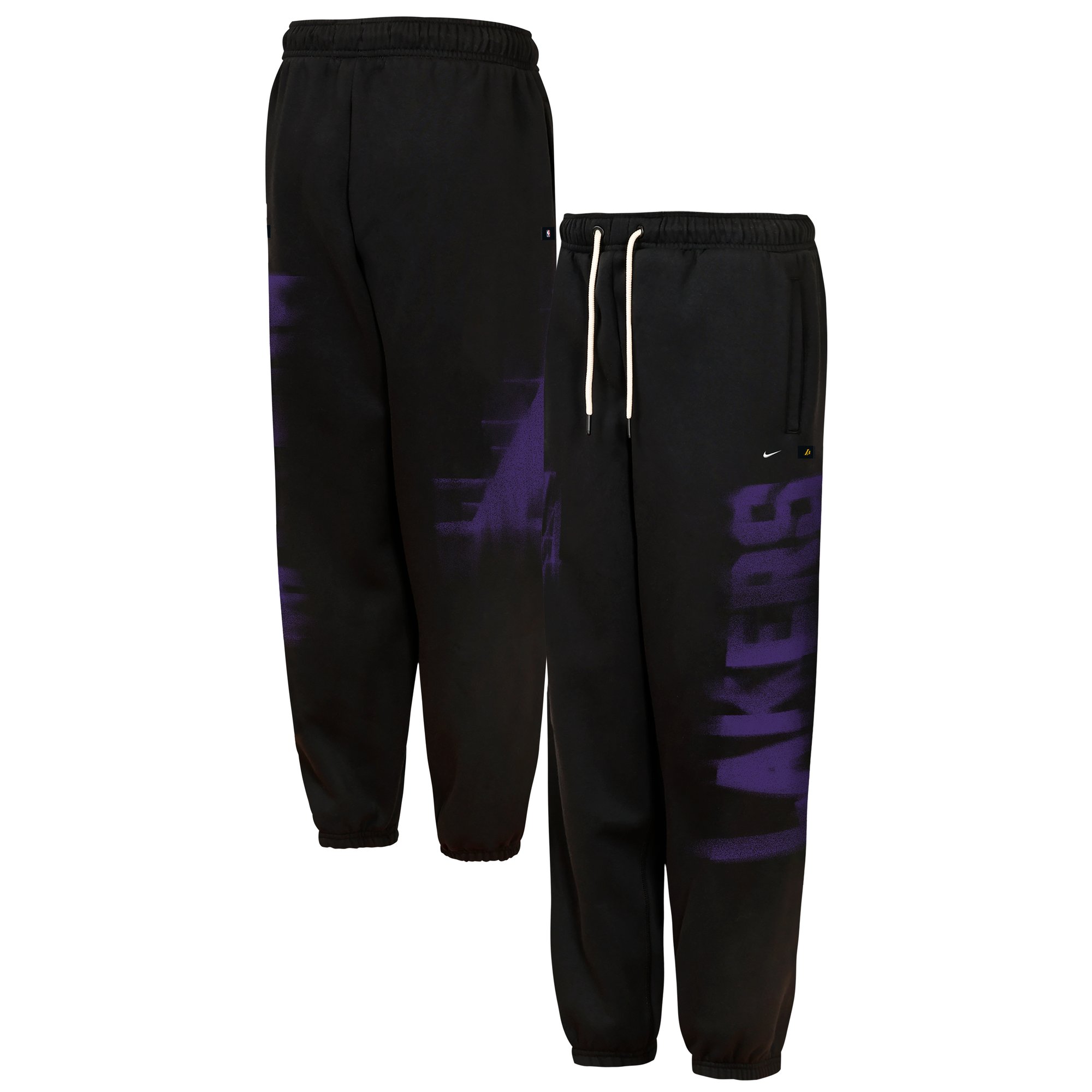 Youth Nike Black Los Angeles Lakers 2026/27 Standard Issue Authentic Wordmark Fleece Pants