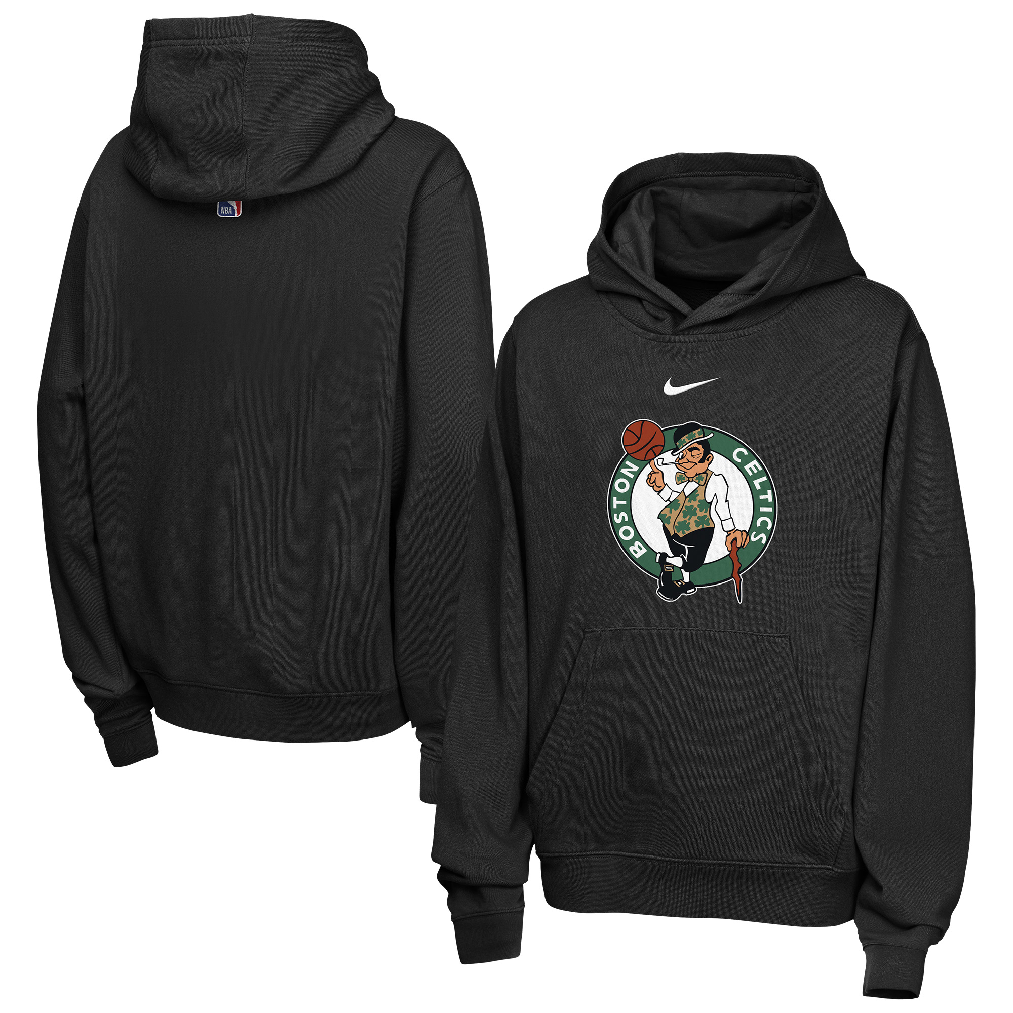 Nike Big Boys' and Girls' Black Boston Celtics Essential Logo Club Hoodie - Black