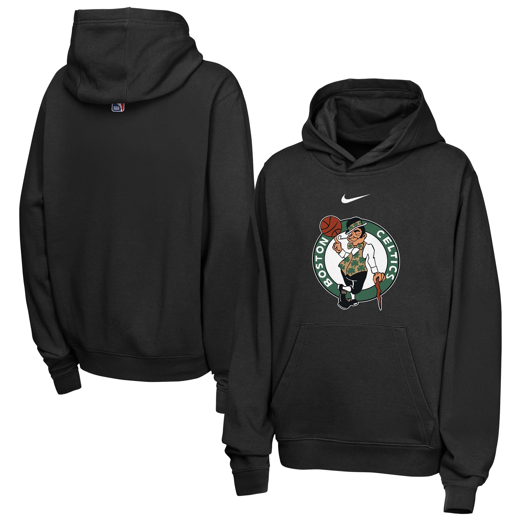 Nike Big Boys' and Girls' Black Boston Celtics Essential Logo Club Hoodie - Black