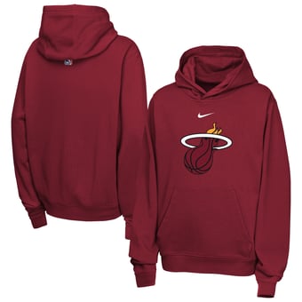 Youth Nike Red Miami Heat Essential Logo Club Hoodie